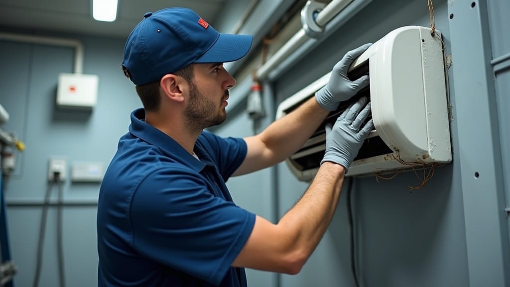 Czyszczenie klimatyzacji — demontaz i czyszczenie filtrow przez technika Fastclean